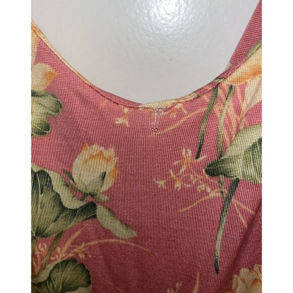 Tommy Bahama Vintage Dress Pink Floral Flowers size XL (16) Sleeveless summer - Picture 4 of 6